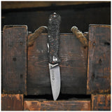 Maserin 630 Pulse curved drop point MagnaCut steel blade with stonewashed finish - HRC 62 hardness