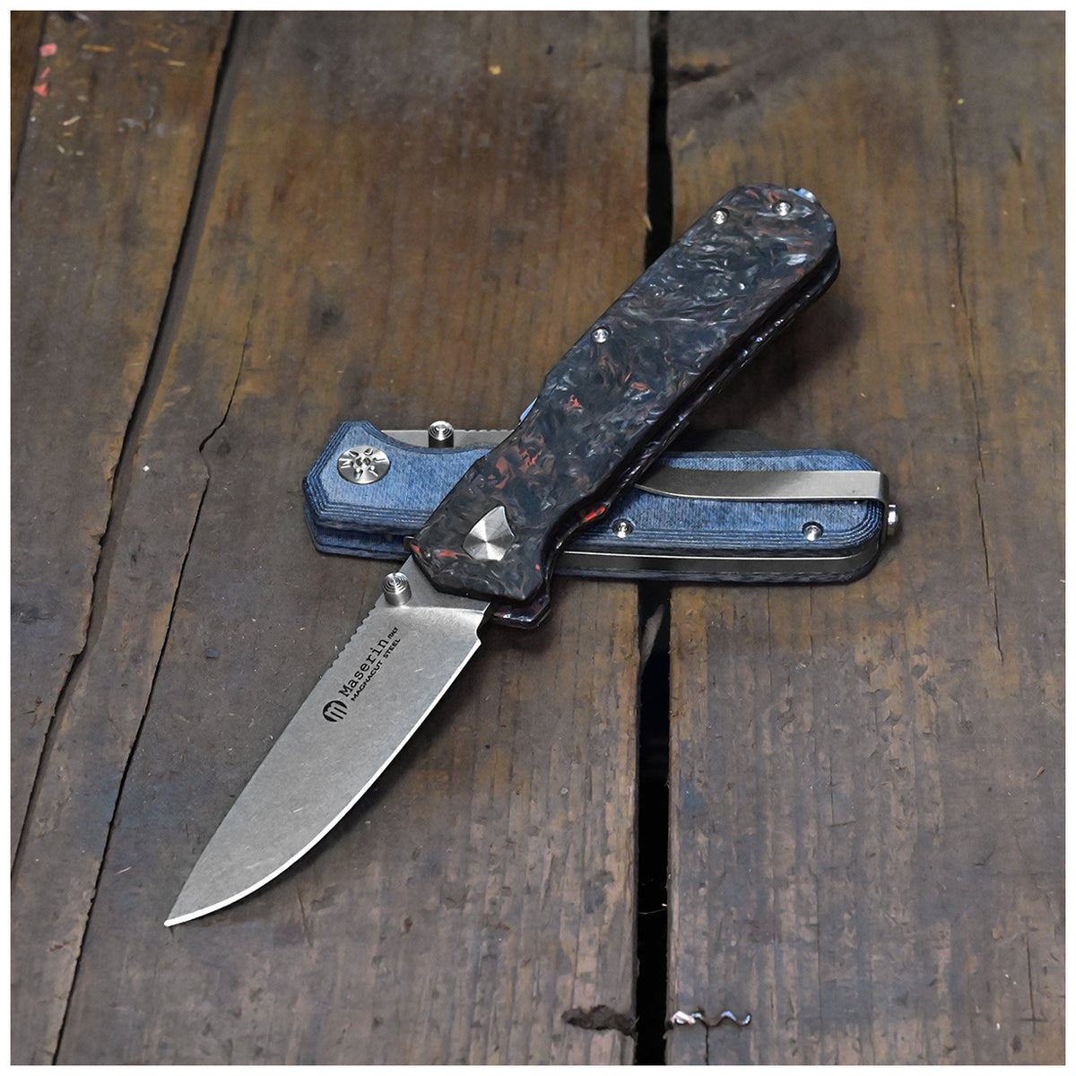 Maserin 630 Pulse MagnaCut EDC knife with black Micarta handle - tactical folding knife