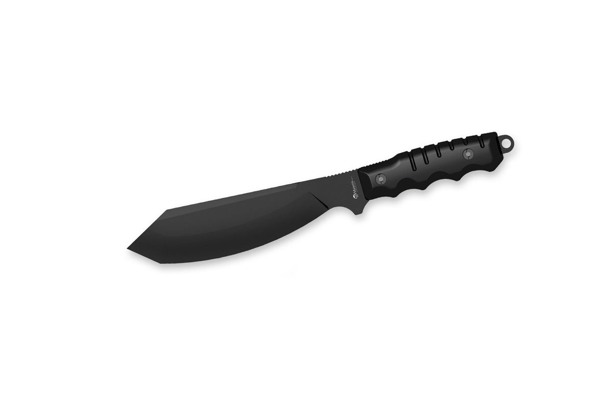 Maserin 910 Black Machete - tactical fixed blade with forprene handle and M.O.L.L.E. compatible nylon sheath