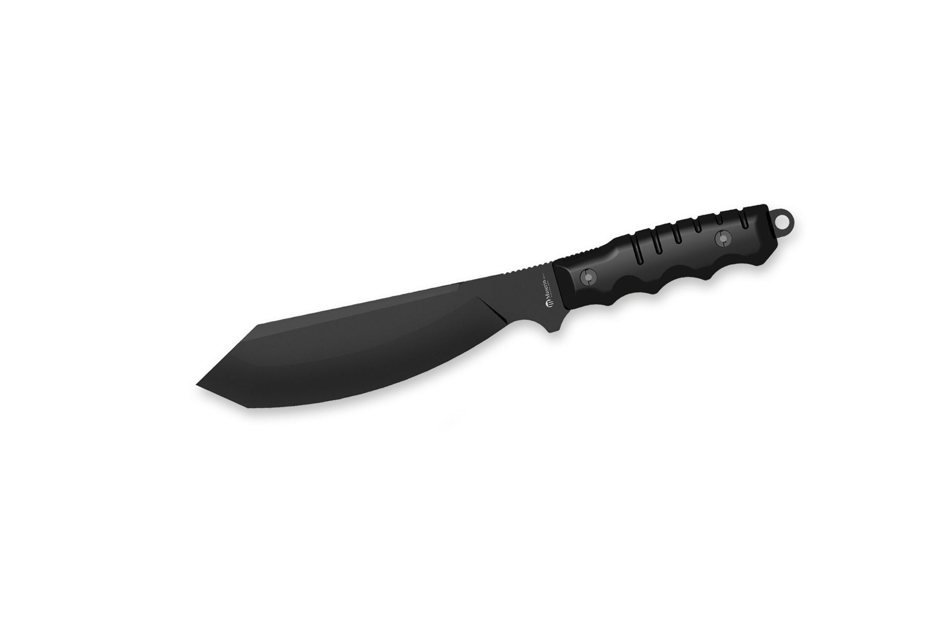 Maserin 910 Black Machete - tactical fixed blade with forprene handle and M.O.L.L.E. compatible nylon sheath