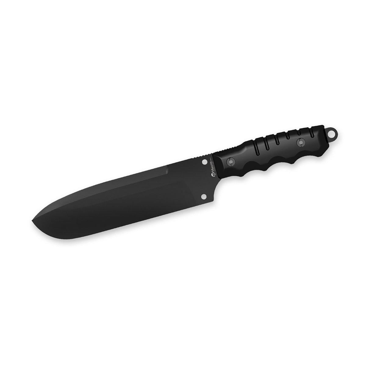 Maserin 911 Black Machete - tactical fixed blade with forprene handle and M.O.L.L.E. compatible nylon sheath