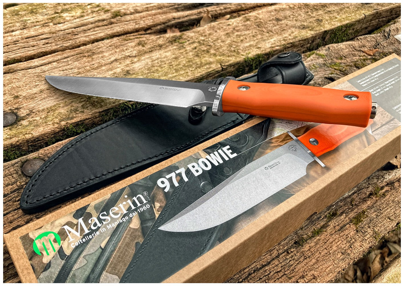 Maserin 977 Bowie hunting knife - 100% Italian production from Maniago, official Wild Boars Our Passion collaboration knife