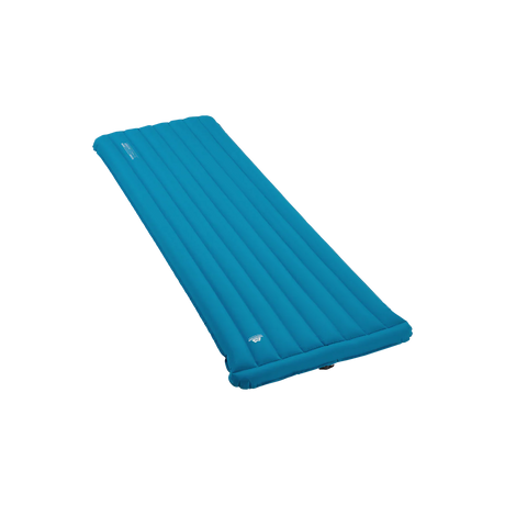 Mountain Equipment Aerostat Down 7.0 Mat Wide Regular in Mykonos Blue - Front Angle View