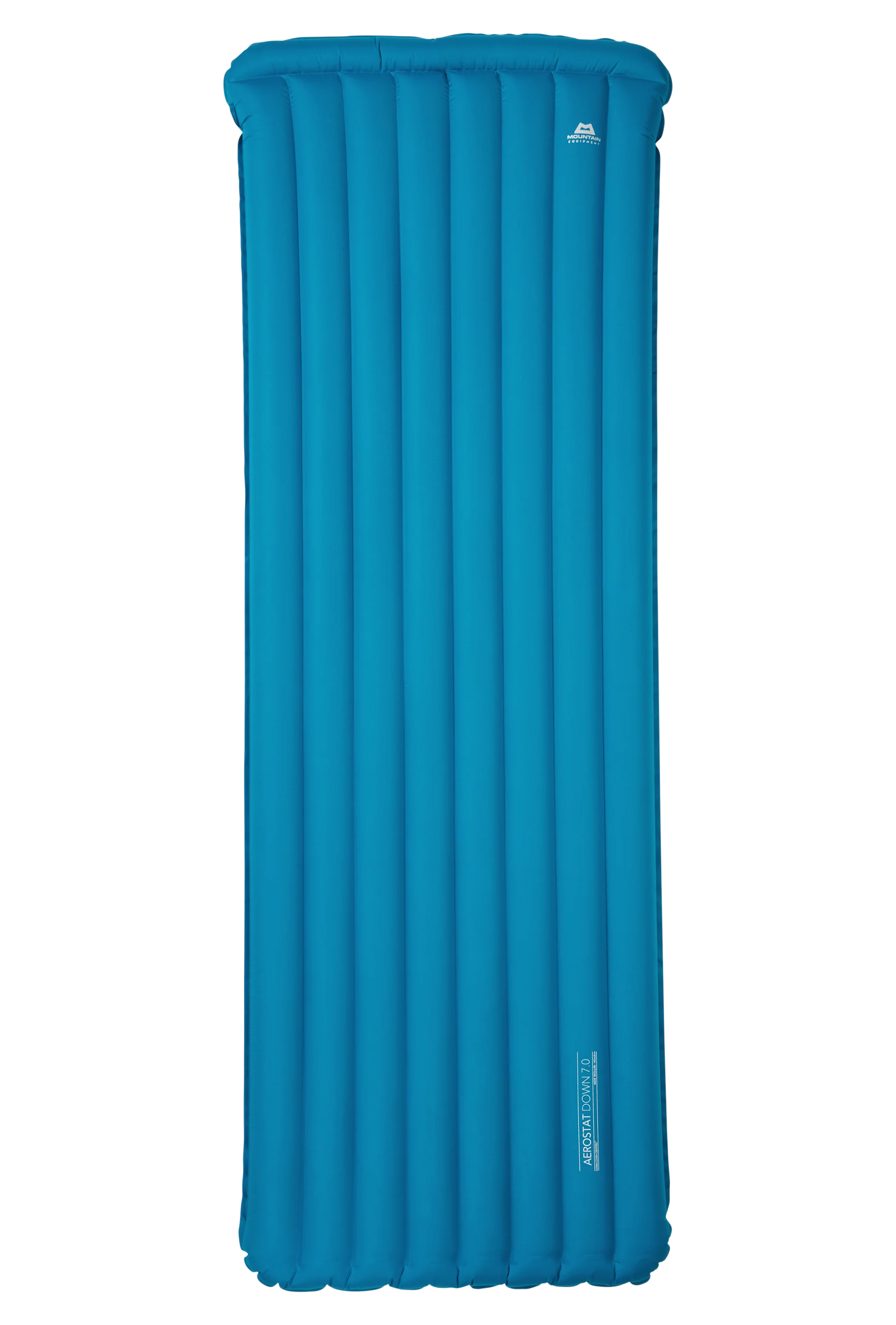 Mountain Equipment Aerostat Down 7.0 Mat Wide Regular in Mykonos Blue - Full Front View