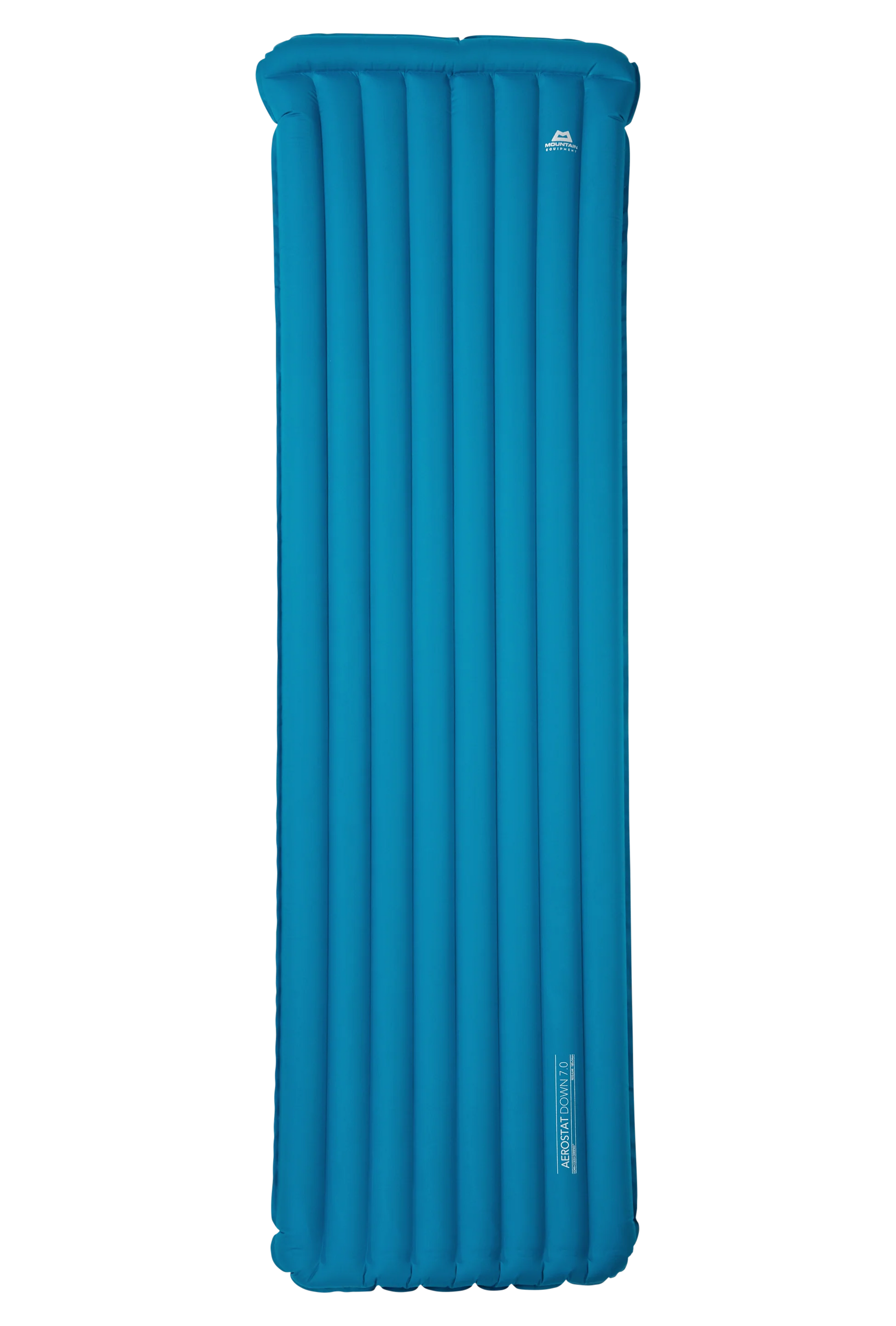 Mountain Equipment Aerostat Down 7.0 Sleeping Mat in Mykonos Blue - Full Front View