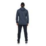 Mountain Equipment Aerotherm Hooded Women's Jacket in Blue Nights - Back model view