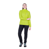 Mountain Equipment Aerotherm Hooded Women's Jacket in Vine Green - Front model view