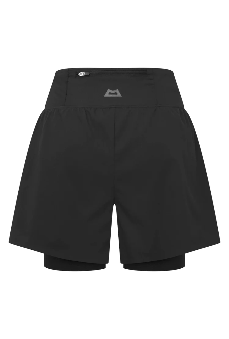 Mountain Equipment Agilix Women's Twin Short in Black - Front flat lay alternate