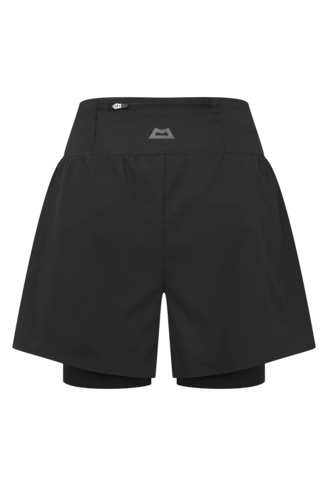 Mountain Equipment Agilix Women's Twin Short in Black - Front flat lay alternate