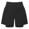 Mountain Equipment Agilix Women's Twin Short in Black - Front flat lay