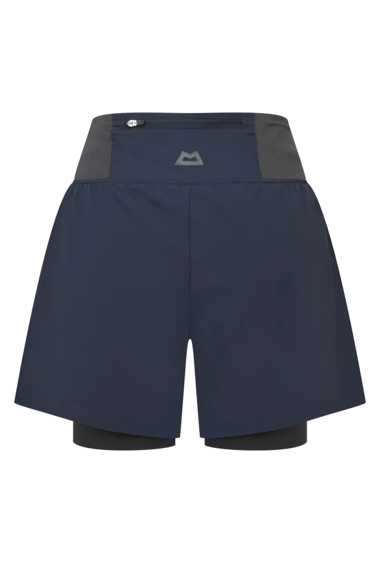 Mountain Equipment Agilix Women's Twin Short in Blue Nights - Back flat lay