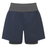 Mountain Equipment Agilix Women's Twin Short in Blue Nights - Front flat lay