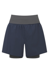 Mountain Equipment Agilix Women's Twin Short in Blue Nights - Front flat lay