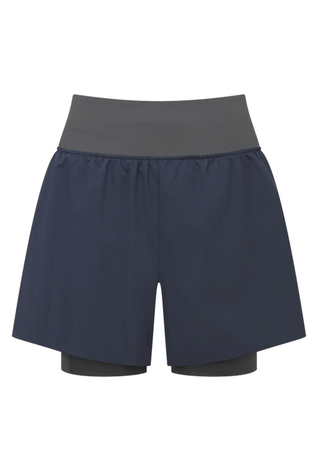 Mountain Equipment Agilix Women's Twin Short in Blue Nights - Front flat lay