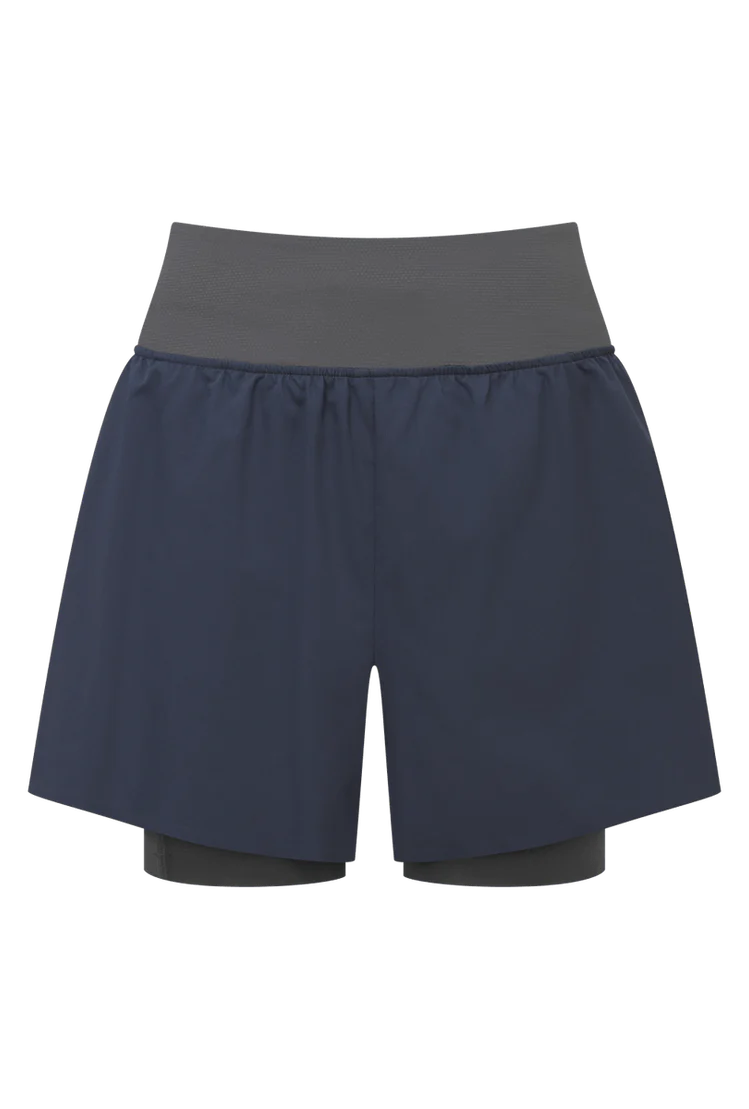 Mountain Equipment Agilix Women's Twin Short in Blue Nights - Front flat lay