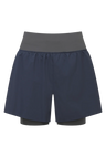 Mountain Equipment Agilix Women's Twin Short in Blue Nights - Front flat lay