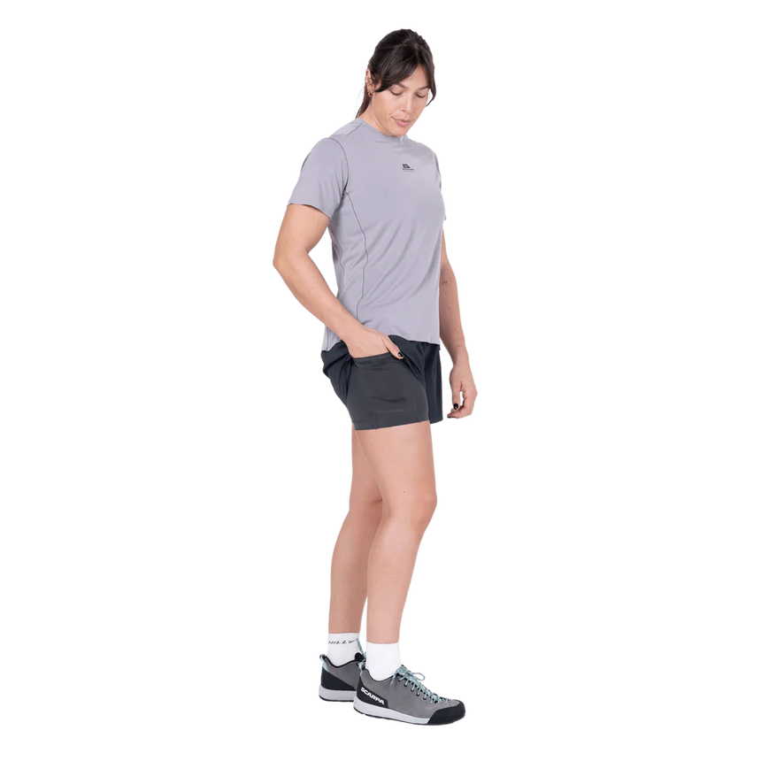 Mountain Equipment Agilix Women's Twin Short in Blue Nights - Side model view