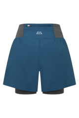 Mountain Equipment Agilix Women's Twin Short in Majolica Blue - Back flat lay