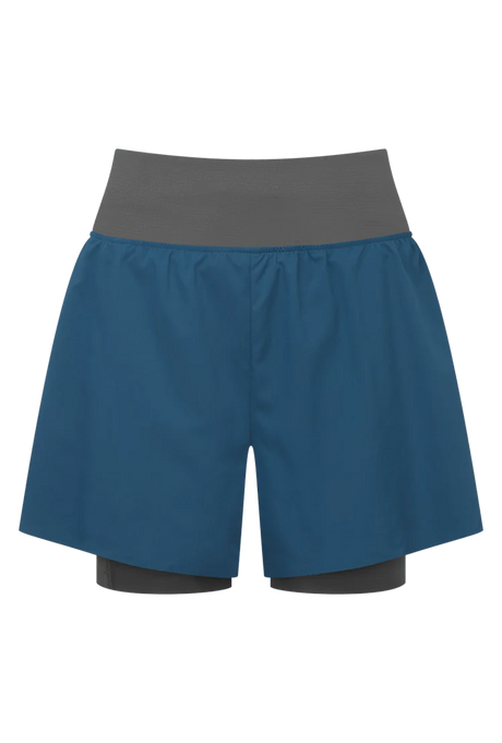 Mountain Equipment Agilix Women's Twin Short in Majolica Blue - Front flat lay