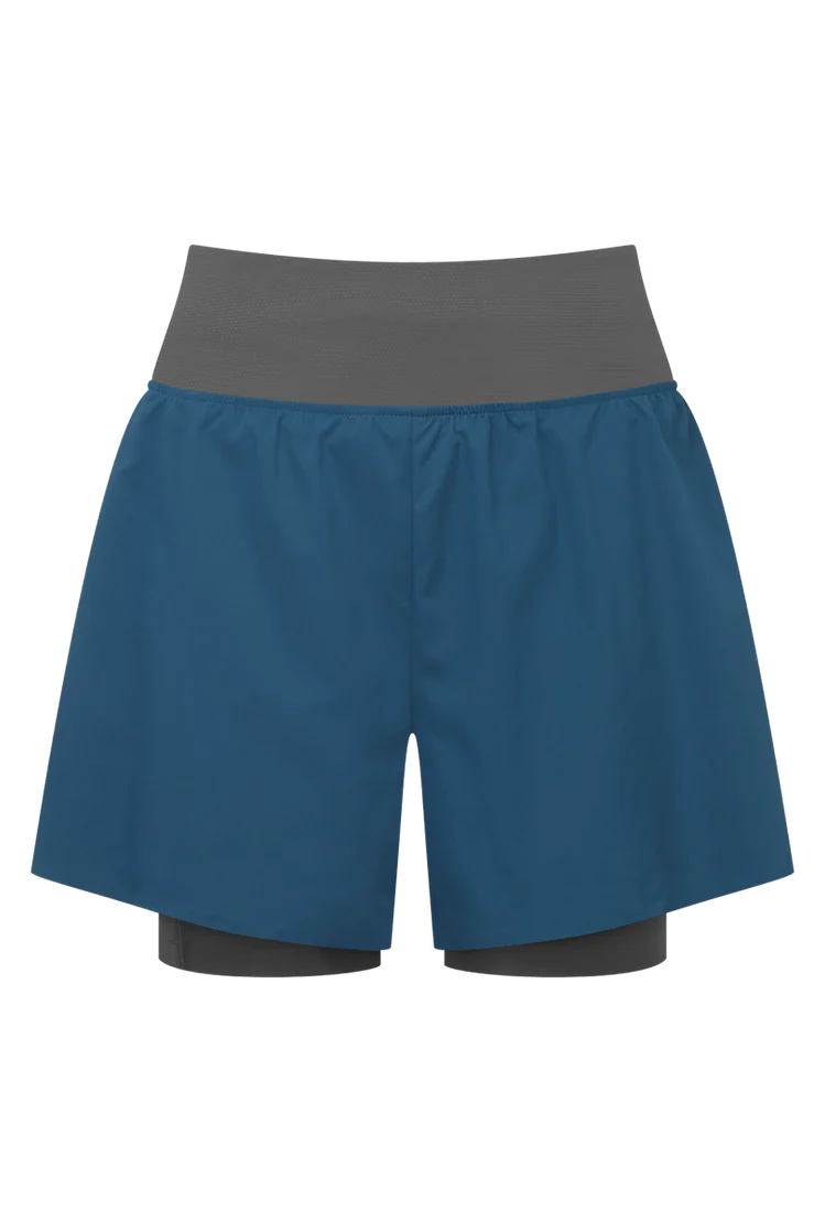 Mountain Equipment Agilix Women's Twin Short in Majolica Blue - Front flat lay