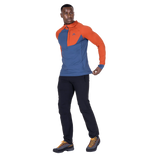 Mountain Equipment Aiguille Hooded Men's Top in Dusk/Red Rock - On Model Back