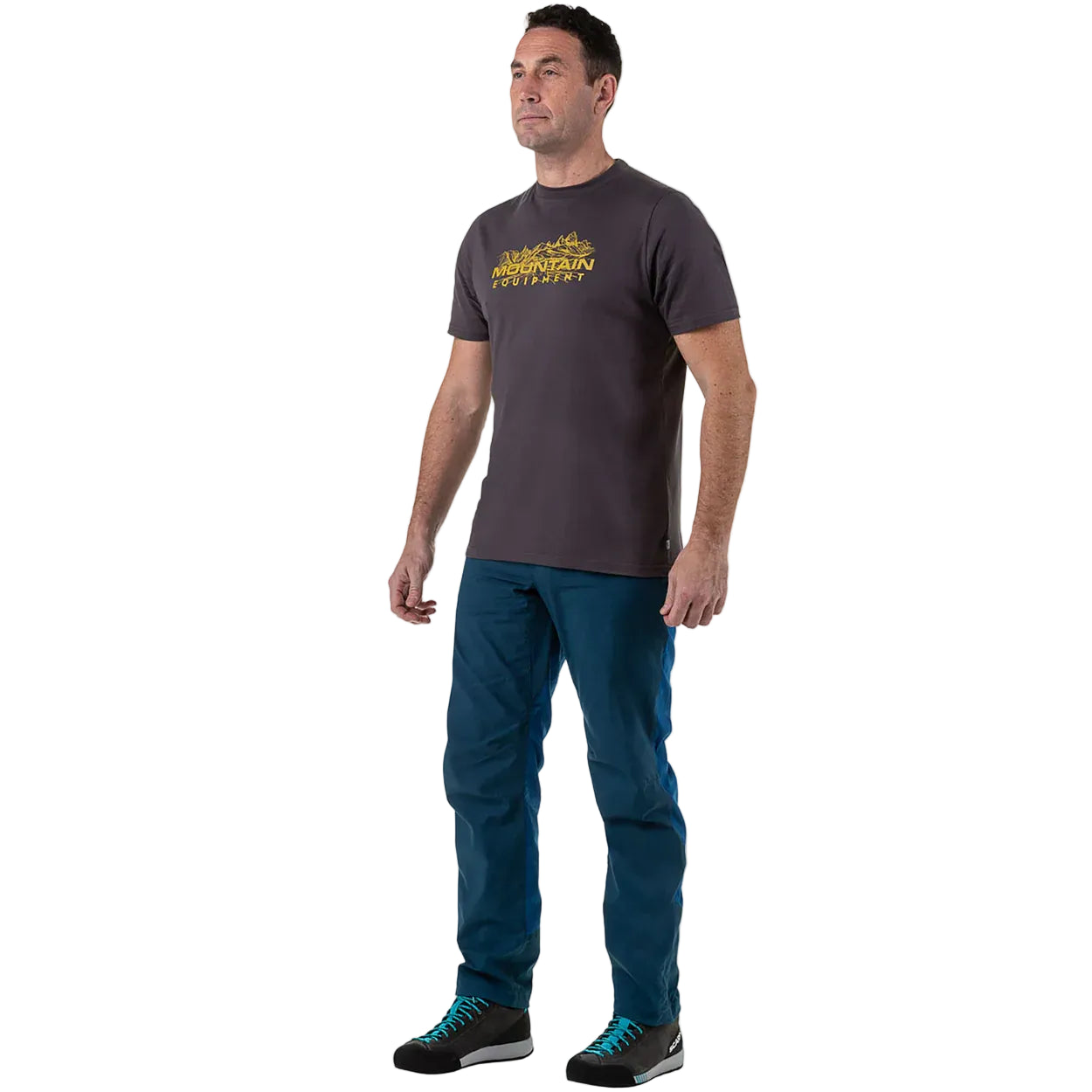 Mountain Equipment Anvil Men's Pant in Majolica/Alto Blue - On Model