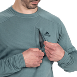 Mountain Equipment Apiro Men's Crew in Goblin Blue - Chest Pocket Detail