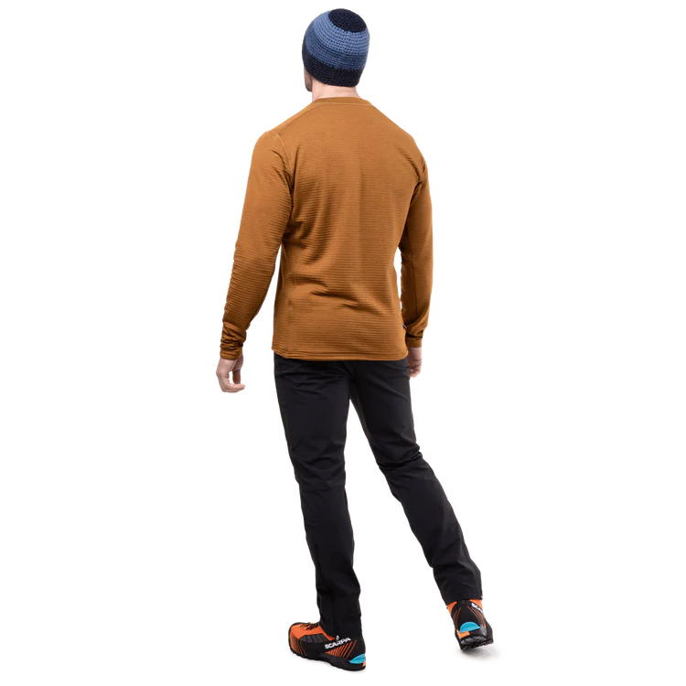 Mountain Equipment Apiro Men's Crew in Walnut - Back on Model