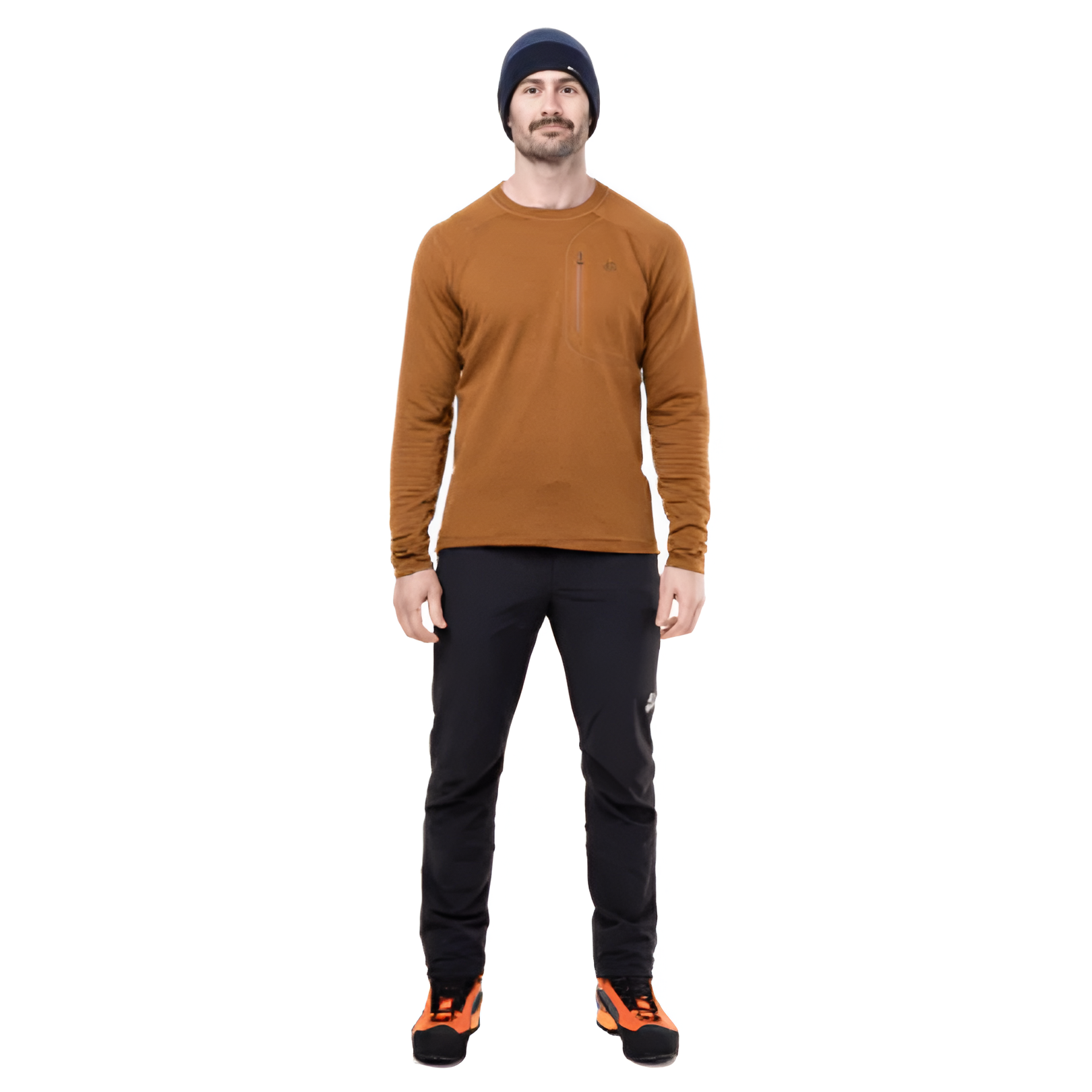 Mountain Equipment Apiro Men's Crew in Walnut - Front Fit on Model