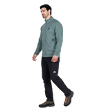 Mountain Equipment Apiro Men's Jacket in Goblin Blue - Side on Model