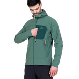 Mountain Equipment Arrow Hooded Men's Jacket in Fern/Pine - On Model Back