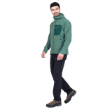 Mountain Equipment Arrow Hooded Men's Jacket in Fern/Pine - On Model Side