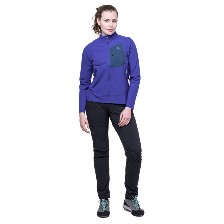 Mountain Equipment Arrow Women's Jacket in Clematis/Dusk - On Model Front Full