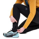Mountain Equipment Austra Women's Tight in Black - Ankle Zip Detail