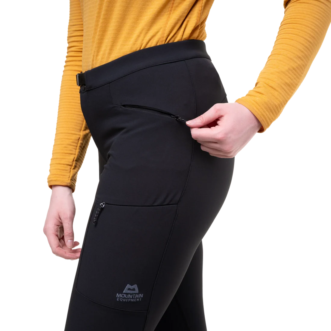 Mountain Equipment Austra Women's Tight in Black - Hand Pocket Detail