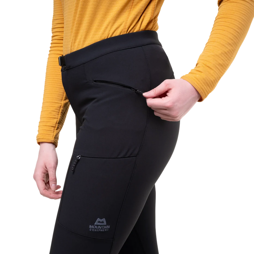 Mountain Equipment Austra Women's Tight in Black - Hand Pocket Detail