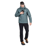 Mountain Equipment Baltoro Men's Jacket in Goblin Blue - Front Fit On Model