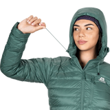 Mountain Equipment Baltoro Women's Jacket in Sea Pine - Hood Drawcord