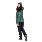 Mountain Equipment Baltoro Women's Jacket in Sea Pine - Side On Model