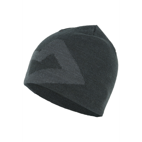 Mountain Equipment Branded Knitted Beanie in Raven/Shadow - Front