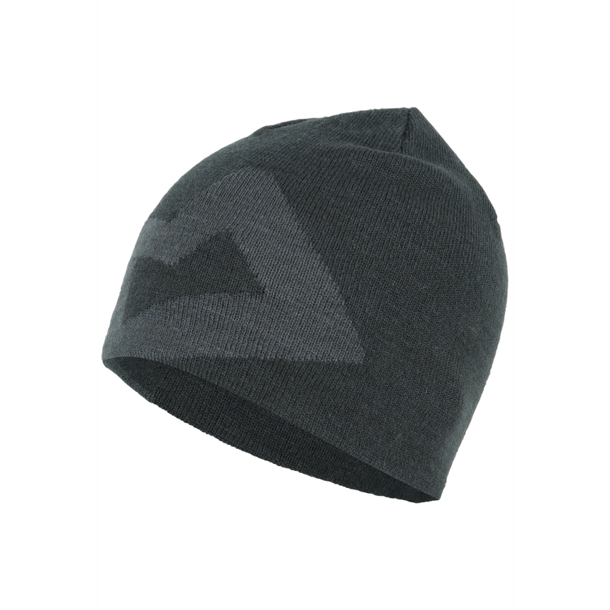 Mountain Equipment Branded Knitted Beanie in Raven/Shadow - Front