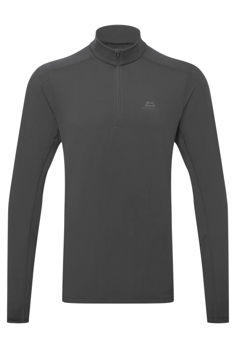 Mountain Equipment Cerrig Men's LS Zip T in Black - Front