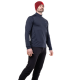 Mountain Equipment Cerrig Men's LS Zip T in Cosmos - Three-Quarter on Model