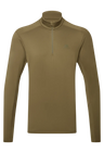 Mountain Equipment Cerrig Men's LS Zip T in Drab Green - Front