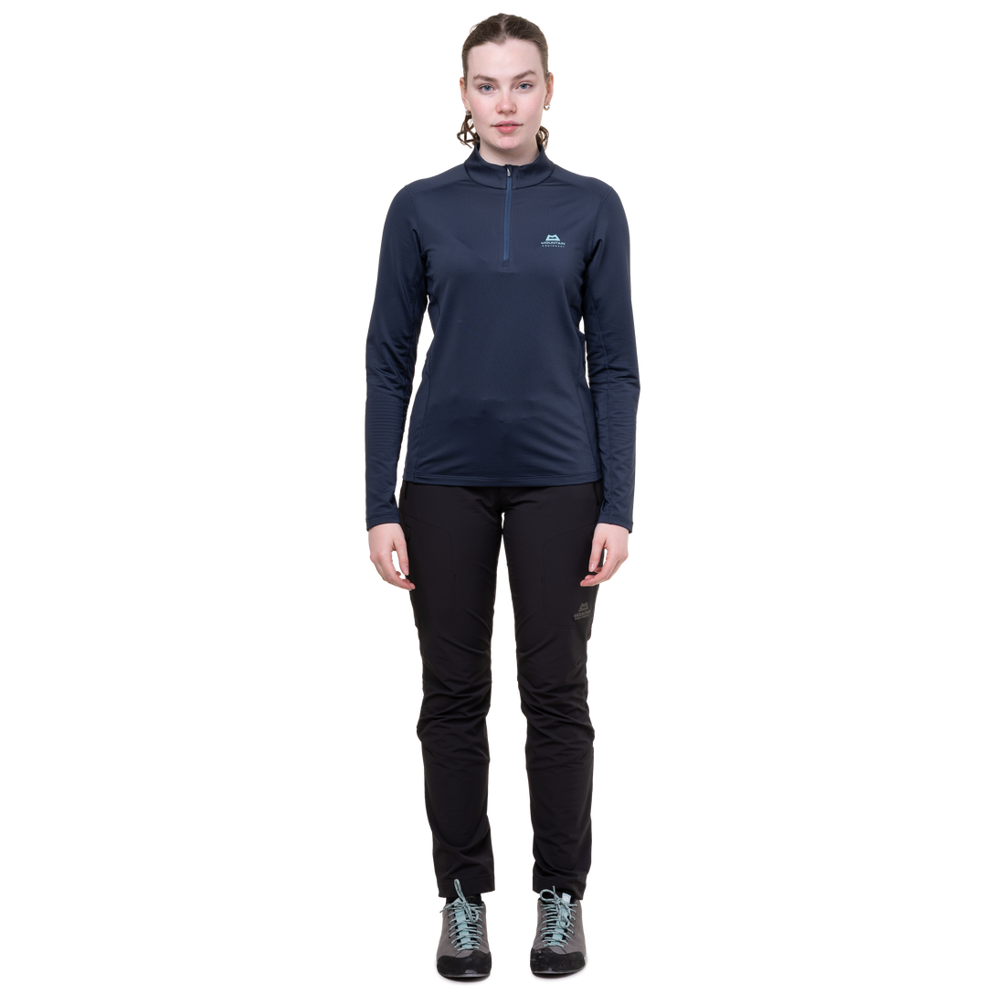 Mountain Equipment Cerrig Women's LS Zip T in Cosmos - Back on Model