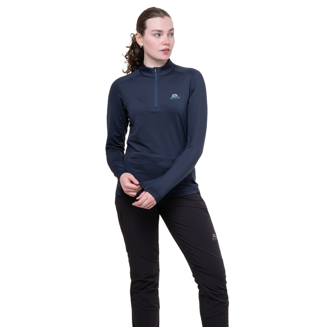 Mountain Equipment Cerrig Women's LS Zip T in Cosmos - Back