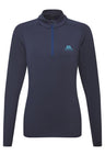Mountain Equipment Cerrig Women's LS Zip T in Cosmos - Front