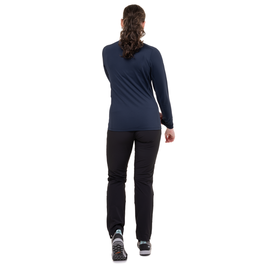Mountain Equipment Cerrig Women's LS Zip T in Cosmos - Side