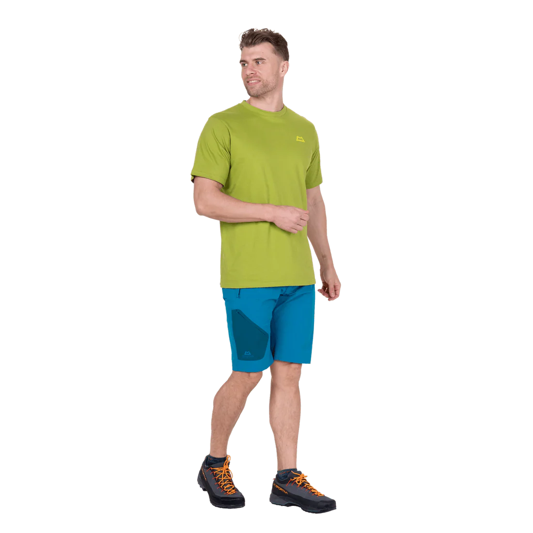 Mountain Equipment Comici Men's Short in Cactus/Ombre - Walking Front Model