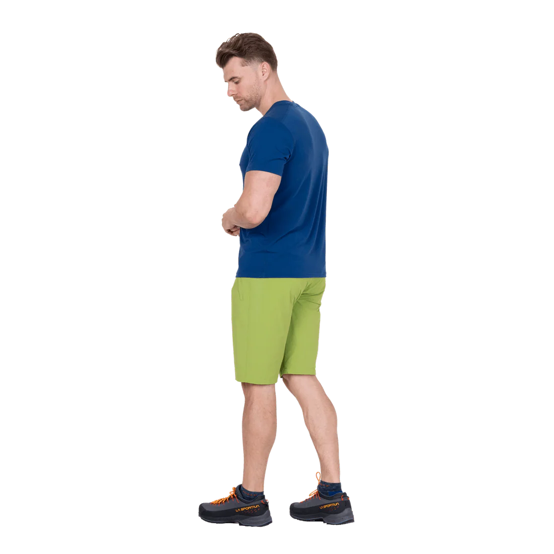 Mountain Equipment Comici Men's Short in Cactus/Ombre - Three Quarter Model